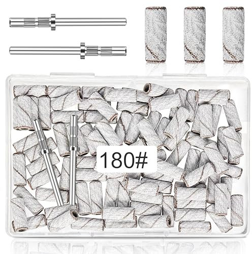 180 Grit Small Nail Sanding Sands, 100 Pcs Pink Sanding Bands for Nail, 180 Fine Grit Sanding Bands for Nail with 3.1 MM Nail Drill Bit, Small Sanding Bands for Natural Nails Acrylic Gel