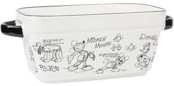 Zrike Disney Mickey Mouse Backform aus Keramik, antihaftbeschichtet, rechteckige Kuchen- oder Kastenform mit Disney-Skizzenbuch-Design, langlebige PFAS-freie Backform, 1 Stück