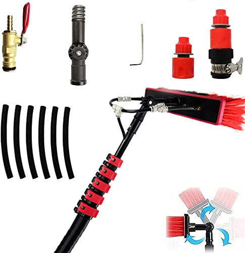 Indoor and Outdoor Floor Scrub Brush, Water Inlet Scrubbing Retractable, Long Handle Adjustable Car Wash Mop Soft Car Wash Tool, Car Wash,20FT