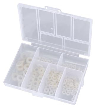 Anneome Kunststoff-aufbewahrungsbox 250 Stück Nylon-unterlegscheibe 0 5 M5 Abstandshalter Dichtungen