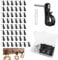 Weniubit 50 Stück Mini Fairy Light Schraubhaken, Outdoor Weihnachtslicht Haken Q-Hanger Haken zum Hängen Garten LED Lichterkette und Weihnachtsfeier Dekoration, Schwarz (50)