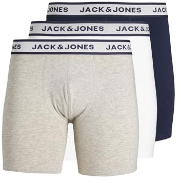 JACK & JONES Herren Jacsolid Boxer Briefs 3 Pack Pls Noos, Light Grey Melange, 3X_l (3er Pack)