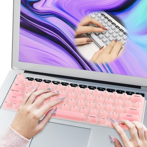 Couverture De Clavier D'Ordinateur Portable à Ongles Longs,Film De Protection De Clavier d'art De L'Ongle, RéUtilisable pour Les Ongles Longs 28x11cm(Rond,Rose)