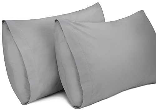 Lirex 2er Pack Kissenbezug 50 x 70 cm - 100% Baumwolle Kissenbezüge-Anthrazit-Kissenhülle-Hypoallergen, Oeko-TEX Zertifiziert, Dunkelgrau