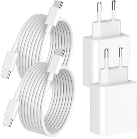 Cargador para iPhone 16, 4 unidades, certificado Apple MFi, 20 W, USB C, cargador rápido y 2 m, cable de carga eléctrica, adaptador de pared, alimentación para iPhone 16/16 Plus/16 Pro/16 Pro Max/15