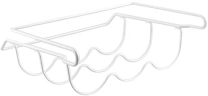 LIFKOME Fridge Wine Rack Beer Holder Iron Storage Shelf White Refrigerator Bottle Holder Kitchen Organization