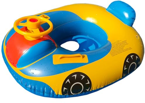 Baby aufblasbarer Pool Float Schwimmen Schwimmboot mit Lenkradhorn für Kinder Kleinkind aufblasbare Ride-Ons Swimming Pool Spielzeug mit 2 Griffen für 0-4 Jahre, innerhalb von 33 Pfund Mädchen Jungen