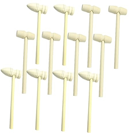 FRCOLOR Solid Wooden Mini Hammers Boys and Girls Tool Toys Hammer Nails for Toddlers Numbers for Boys and Girls Toys