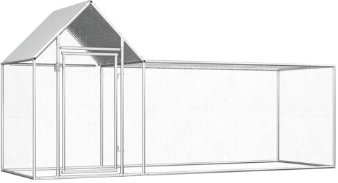 Hasenstall Zwergkaninchenkäfig,Hühnerstall 3x1x1,5 m Verzinkter Stahl,Freigehege für Hamster oder Hasen