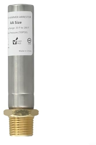 Water Hammer Arrestor 1/2 NPT, Edelstahl, für Waschmaschinensteuerungssysteme und Spülmaschine, Geräuschdämpfung, Küchenarmaturen, Sanitärinstallation