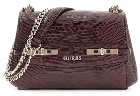 GUESS Schultertasche Abendtasche Melinda Mini Convertible Xbody Flap Bag Burgundy weinrot