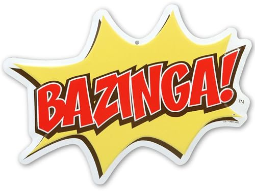 The Big Bang Theory Bazinga Embossed Metal Sign | Fun TV Show Wall Decor for Bedroom or Movie Room