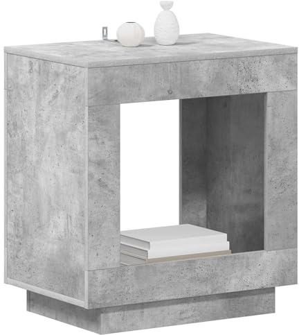 vidaXL Beistelltisch Betongrau 60 x 40 x 65 cm Holzwerkstoff, Wohnzimmer, moderner Akzenttisch, rechteckig, stylisch, kompakt, praktisch, langlebig, zeitgemäß