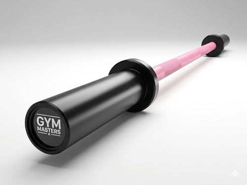 Gym Masters Olympia Hantelstange 120 cm Rosa – 50 mm Barbell für Hantelscheiben – Kompakte Langhantel für Home Gym – Rutschfester Griff, bis 180 kg belastbar