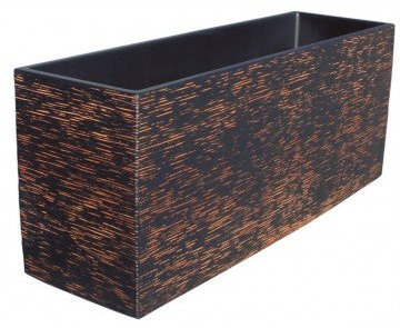 AnaParra Jardinera Rectangular Moderna en hormigón aligerado para Exterior Rectangular Pacífico 90X40X48cm. Arlequin Óxido