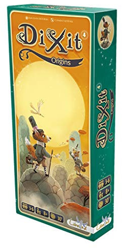 DIXIT Erweiterung 4 - Dixit Origins: Kartenspiel, Thematisch, Partyspiel, 4-6 Spieler, Ab 8 Jahren, Handgezeichnete Karten, Kreatives Geschichtenerzählen