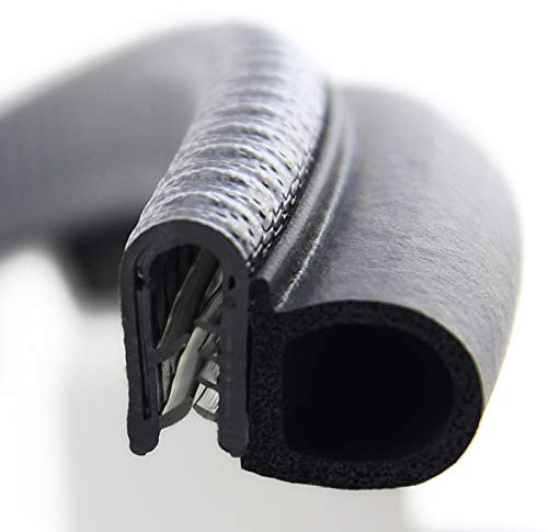 DS29 Dichtungsprofil von SMI-Kantenschutzprofi - Klemmbereich 1-4 mm – Klemmprofil: PVC, Dichtung seitlich: EPDM Moosgummi - Dichtungsprofil - einfache Montage, selbstklemmend ohne Kleber (1 m)