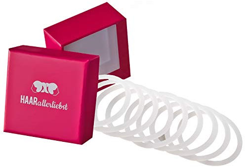 HAARallerliebst® unisex Silikon Haargummis 9 Stück - Premium Haargummi Zopfgummi transparent ultra starker Halt - Männer Herren Damen Mädchen - Sport Hair ties - Haarschmuck inkl. Box zur Aufbewahrung