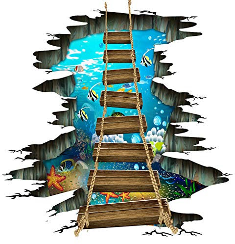 GLITZFAS Boden Aufkleber 3D Bodenaufkleber Zugbrücke Wandtattoo Wandaufkleber Decal Wand Sticker Wohnzimmer Schlafzimmer Boden Deko (Ks6658)