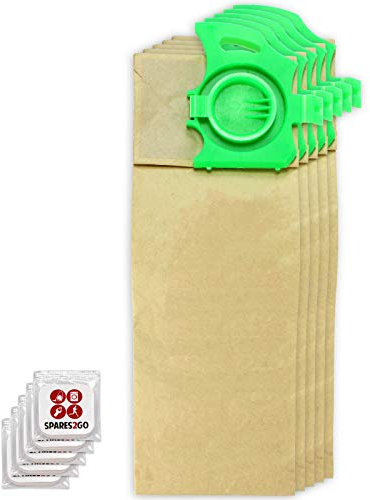 SPARES2GO Dust Bags with Dust Closure Flap compatible with Sebo Dart 1 2 Vacuum Cleaner (Pack of 5 + Freshener Tabs)