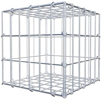 GABIONA Steinkorb-Gabione eckig, Maschenweite 5 x 10 cm, Tiefe 30 cm, Gabione 30 x 30 x 30 cm (L x H x T), C-Ring