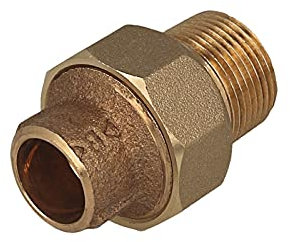 Rotguss-Lötfitting Rohrverschraubung 35 mm x 1 1/4 Zoll AG - Typ 4341G, DVGW