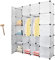 Lospitch Kleiderschrank, Tragbarer Regalsystem, 20 Würfel DIY Regalsystem Kleiderschrank Offen Kunststoff Garderobe mit Türen Garderobenschrank Weiß 180 x 142 x 37CM
