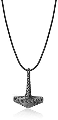 Joliernelle Handmade MJOLNIR Stainless Steel Thor's Hammer Necklace Antique Viking Jewellry for Men