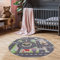 Pasha Home Kinderteppich 120 cm Rund/Autoteppich aus Polyester- und Flanellfasern/Teppiche fürs Kinderzimmer antirutsch und schmutzabweisend/Spielteppich mit Straßenmotiv waschbar