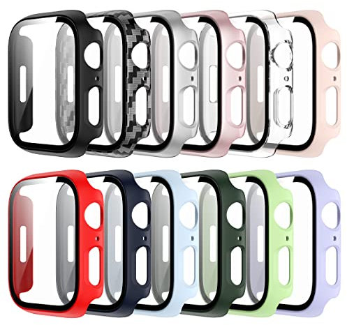 Haojavo [12 Stück] Schutzhülle für Apple Watch 38MM, Hülle Gehäuse Hart Schutz und HD Gehärtetes Displayschutz Zubehör Kompatibel mit iwatch Series 3/2/1 38 MM Smartwatch Case