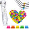 Catelves 50 Stück Klammernspender, Reusable Creative Stapler, Papierklammern, Mini Push Hefter Set mit, Wiederverwendbare Heftklammern zum Fixieren Losem Blattpapier
