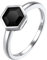 Silvora 925 Sterling Silber Damen Ring Schlichter Dünner Zirkonia Ring mit Schwarzem Hexagon Zirkon 7mm breit im Facettiert Prisma Geschnitten Ringgröße 57（18.1） für Ehering Trauring Memoire Ring