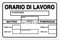 Nitek Cartel horario de trabajo de PVC 30 cm x 20 cm – Señal autoadhesiva| Sign, Schild | Impermeables lavables, oficina, gimnasio, restaurante, bar