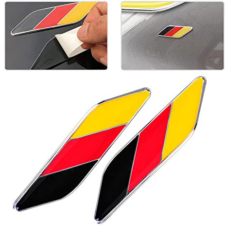 2 STK Deutschland Fahne Streifen Flagge 3D Kfz Aufkleber Sticker Autoaufkleber