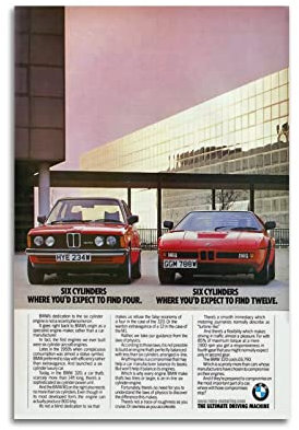 Vintage Sport Auto Poster für BMW M1 und 320 Supercar Poster Dekorative Malerei Leinwand Wand & Kunstdruck Moderne Familie Schlafzimmer Dekor 30 x 45 cm