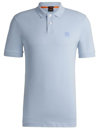 BOSS Mens Passenger Stretch-Cotton Slim-fit Polo Shirt with Logo Patch