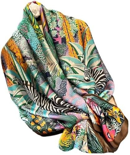 Trillion London® Frühling Kollektion | Designer Seidenschal für Damen | Leichte Halstücher | Schal-Wraps | Blumenmuster | Geeignet für den Alltag | Reisen & Schenken | Glatte & weiche Oberfläche