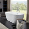 HOME DELUXE - freistehende Badewanne - CODO, Weiß - inkl. Standarmatur Retro Chrome, 170 x 80 x 58 cm - Füllmenge: 204 Liter, inkl. Überlaufschutz, Siphon und Verschluss I Spa, für 2 Personen