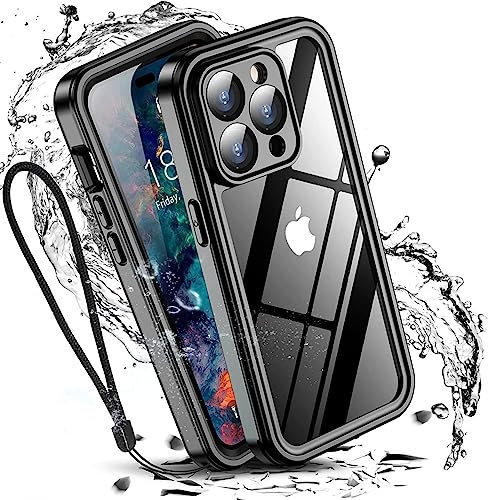 W7ETBEN for iPhone 14 Pro Case Waterproof - 360 Heavy Duty with Screen Camera Protector Shockproof IP68 Underwater Dustproof Water Dust Full Body Slim Protective Case for iPhone 14 Pro 6.1-Black