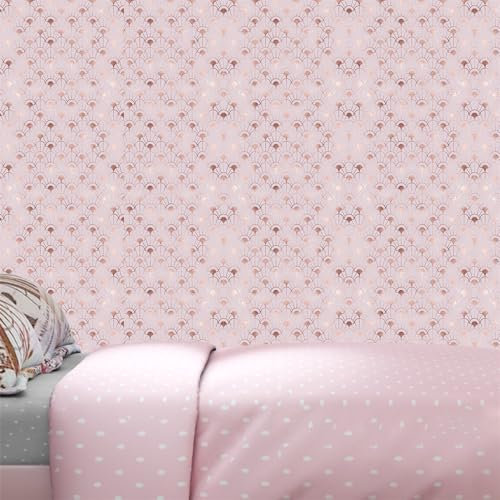 QHDXL Pink Elegant Rose Gold Peel and Stick Wallpaper, 2P (45x300cm), Modern, Elegant