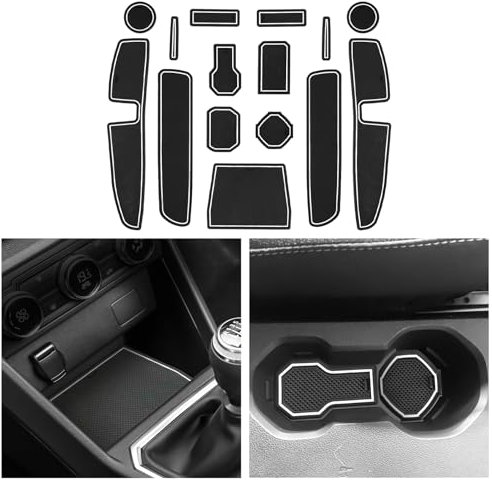 CDEFG Kompatibel mit Dacia Jogger 2022 2023 2024 Hybrid/Extreme, Gummimatten Mittelkonsole Antirutschmatten Becherhalter Gummi Matte Armlehne Jogger Hybrid Extreme Zubehör (Weiß)