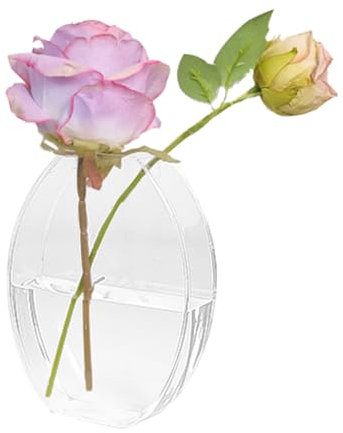 Ellipsenvase, ovale Vase, transparente Acryl-Blumenvase, Blumendekoration, moderne Vase für Esstische, Heimdekoration