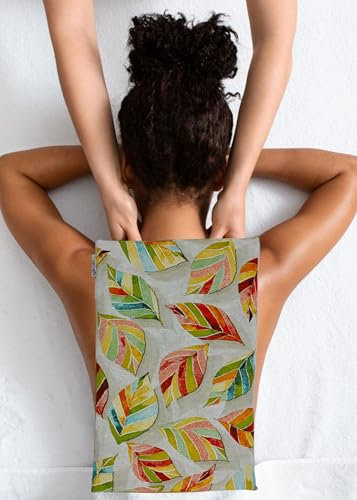 Saco térmico de semillas 40×28 cm tipo manta para microondas o congelador – Calor y frío – Alivio natural para espalda, cervicales y contracturas – Lavanda y romero – SACOTERAPIA