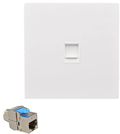 1 Port CAT8 CAT7 Prise réseau Gigabit, RJ45 86 Plaque Murale Ethernet pour câble LAN, Cat.7 LAN Plaque Frontale Cat.8 Prise réseau Prise de câble Ethernet Prise de Blindage pour Prise réseau (CAT8)