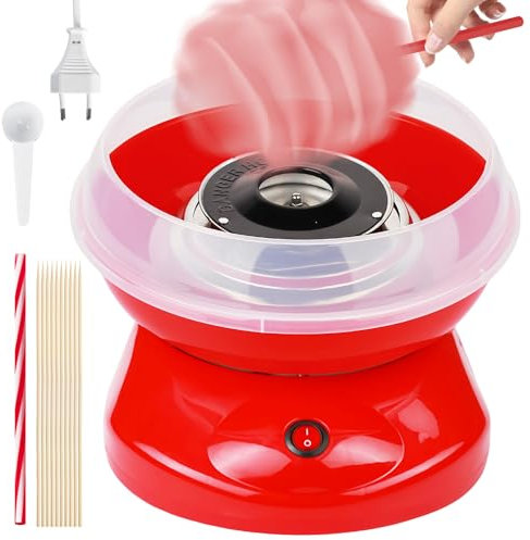 Machine A Barbe A Papa, Cotton Candy Maker, Machine Barbe À Papa, Cotton Candy Machine Avec Cuillère Doseuse, Bâtons De Bonbons En Plastique Et Dix Bâtons (27 cm)