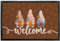 True Statements Deko-Fußmatte „Welcome“ - Herbst-Wichtel - Herbst-Deko für Innen & Außen – rutschfest, extra dünne Türmatte - Eingangsbereich Deko - Geschenk für Freunde und Familie, 60 x 90 cm