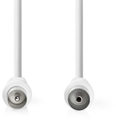 NEDIS Koaxial Kabel - IEC (Coax) Stecker - IEC (Coax) Buchse - Vernickelt - 90 dB - 75 Ohm - Doppelt geschirmt - 15.0 m - Rund - PVC - Weiss - Label