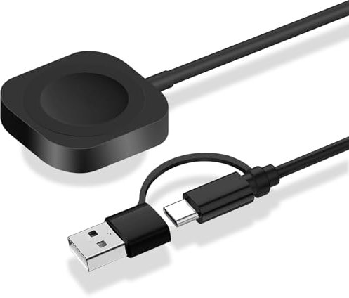 Wireless Charger Galaxy Watch Charging Dock Compatible with Samsung Galaxy Watch Ultra/7/6/6 Classic/5/5 Pro/4/4 Classic/3, Active1/2, USB A/C Dual Input