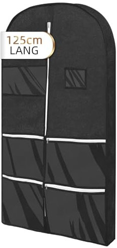 DOBVDLA Kleidersack, Kleidersäck Lang 125x 60 cm für Hochwertige Kleiderhülle für Anzug, Jacke, Kleid, Atmungsaktive Aufbewahrungstasche für Reisen und Schutz
