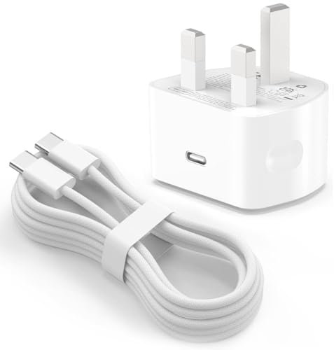 2m IPhone 16/16E Charger, 20W USB C Charger Plug for IPhone 16/15 Pro Max,16 Plus,SE 4, Woven Long Fast Charging Cable Lead for iPad Pro 12.9/11,iPad Air 5th/4th,Mini 7th/6th, iPad 10th Gen, AirPods 4